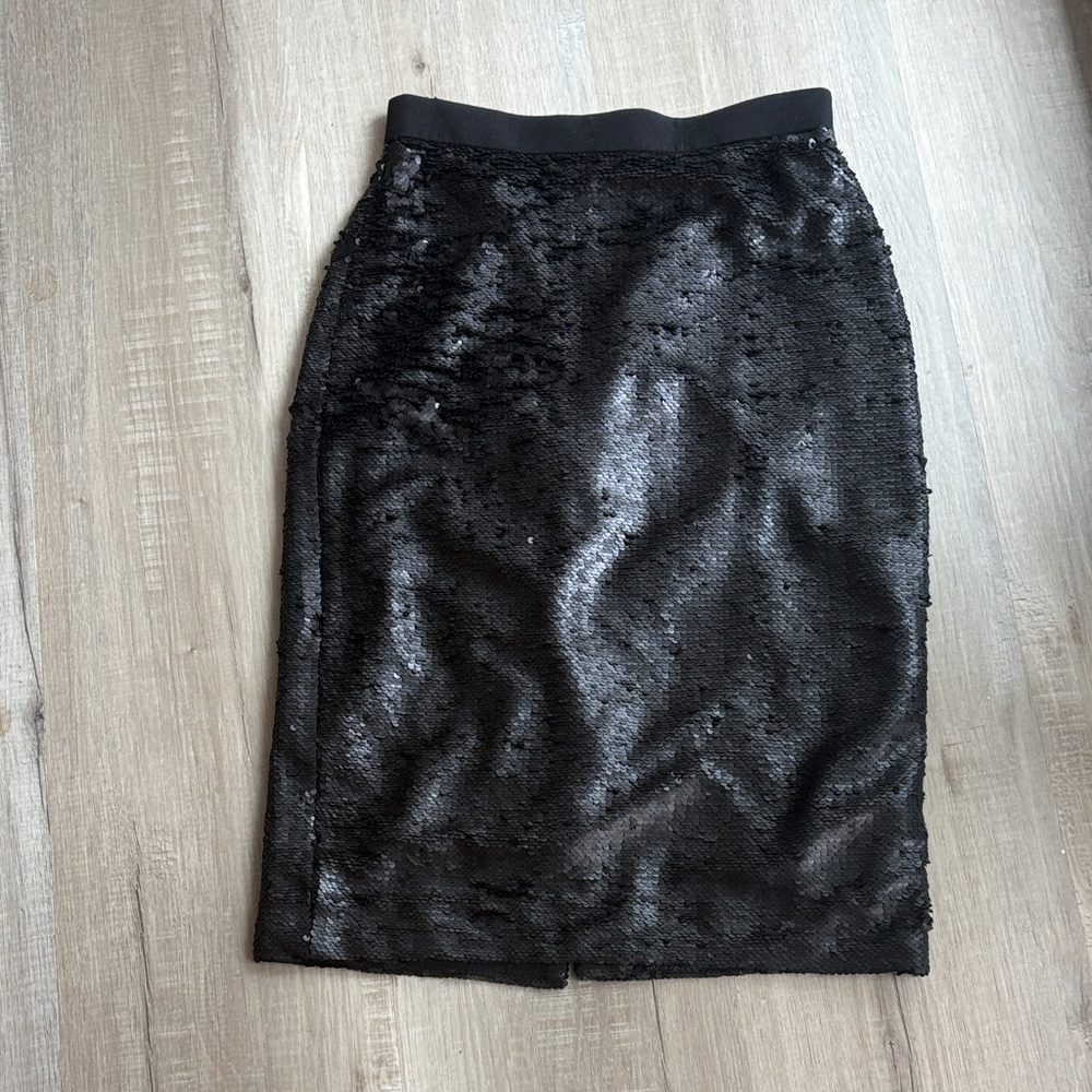Banana Republic Matte Black Sequin Skirt
